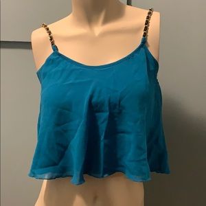 Turquoise cropped tank top